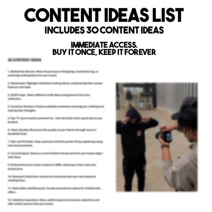 CONTENT IDEAS LIST